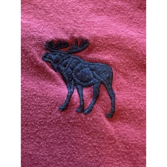 Abercrombie & Fitch New York Men’s Burgundy Henley Large Logo Size L Preppy - Picture 4 of 7